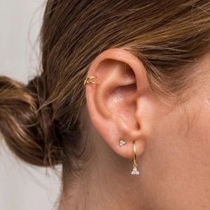 18K 2 set Gold plated dainty ear cuff